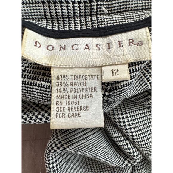 Doncaster Vintage Houndstooth Plaid Straight Leg Pleated Pants Women Size 12 - Picture 6 of 9